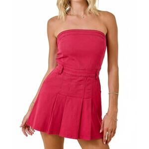 NEW DAY + MOON callie romper in crimson